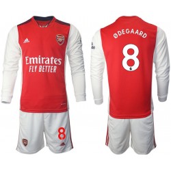 Camisola Arsenal Odegaard 8 Criança Equipamento Primeiro 2021-2022 Manga Comprida